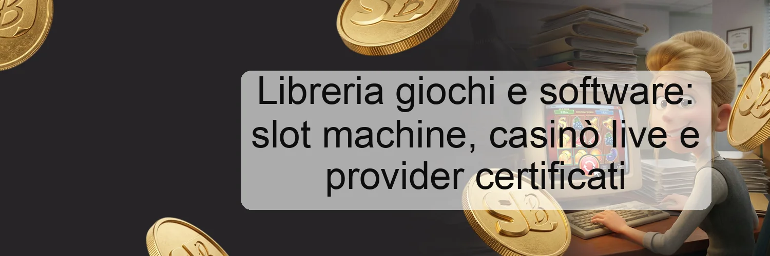 Libreria giochi e software: slot machine, casinò live e provider certificati Libreria giochi e software: slot machine, casinò live e provider certificati